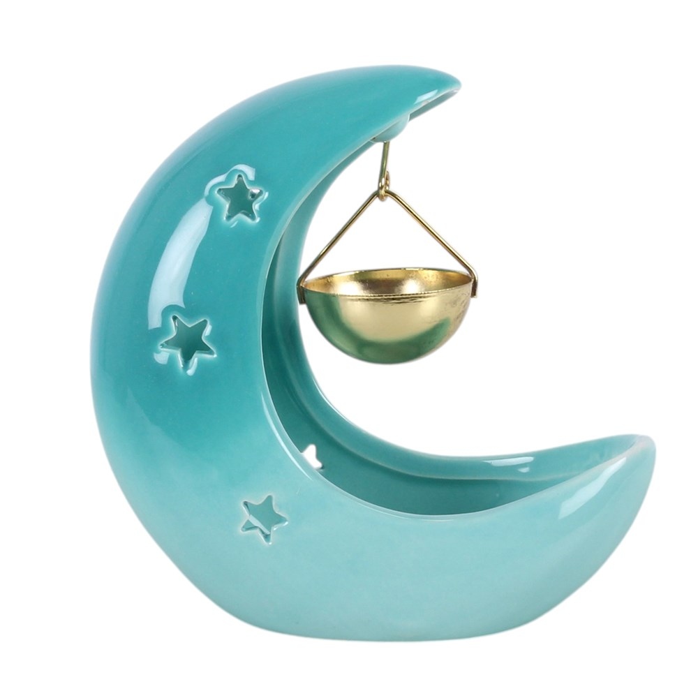 Something Different - Blue Pastel Crescent Moon Hanging Oil burner - Blue